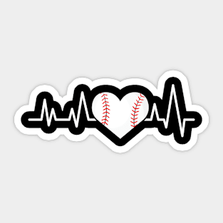 Heartbeat Pulse - Baseball Sticker